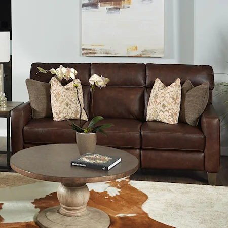 Transitional Power Headrest Sofa with Pillows and USB Port